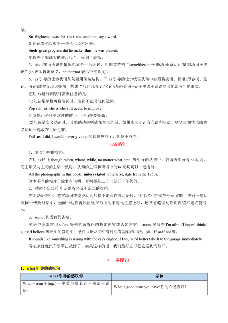 专题14特殊句式（讲义）（解析版）_3.2025英语总复习_2024年新高考资料_2.2024二轮复习_2024年高考英语二轮复习讲练测（新教材新高考）_第一部分语法知识