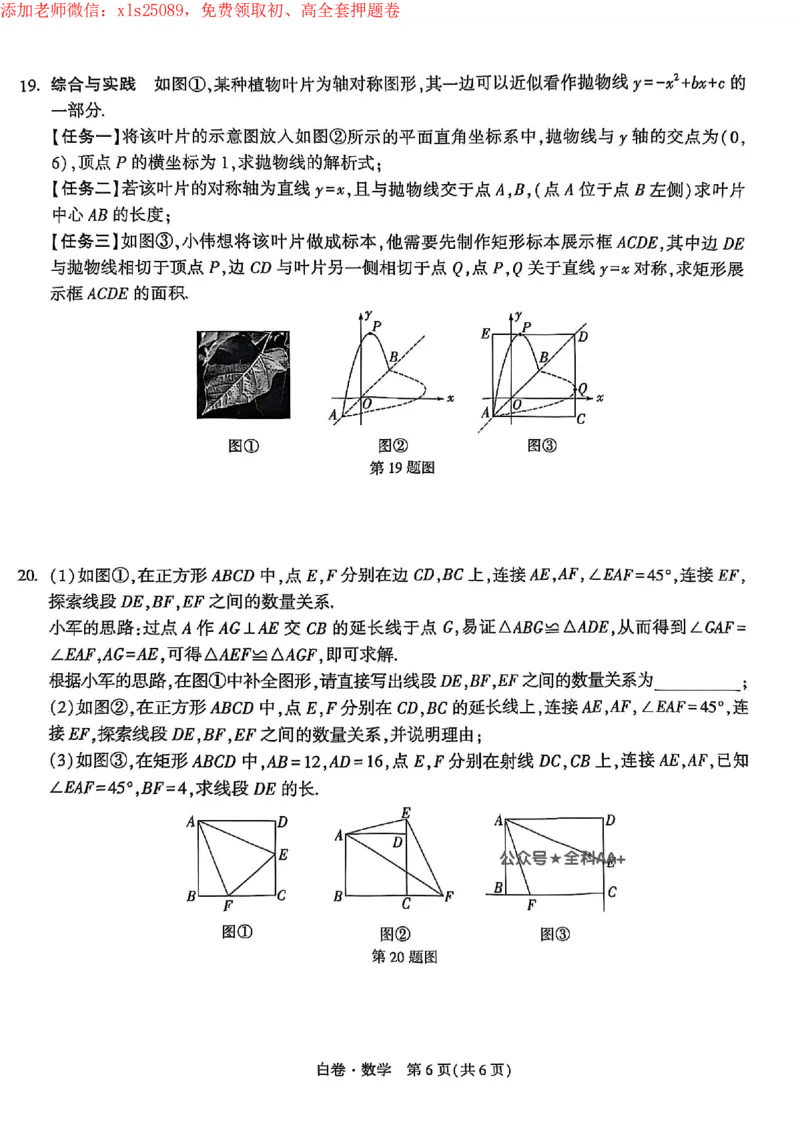 2025《万唯中考&bull;深圳黑白卷》数学白卷_初中资料合集_2025《万唯中考&bull;黑白卷》多地方版（更30省）_2025《万唯中考&bull;黑白卷》7科全套（深圳）