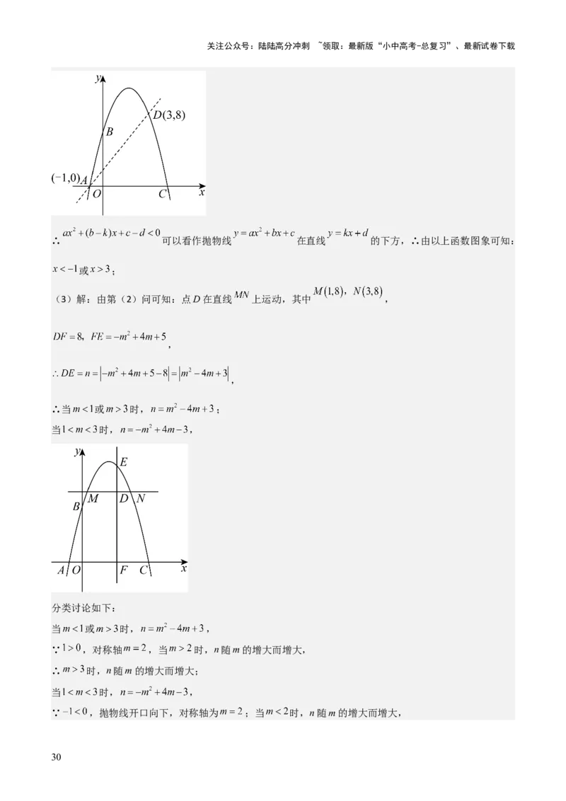考前突破05二次函数性质综合题（2大必考题型）解析版_02中考总复习（2026版更新中）_02-数学-中考总复习_2025中考复习资料_2025年中考数学一轮知识梳理