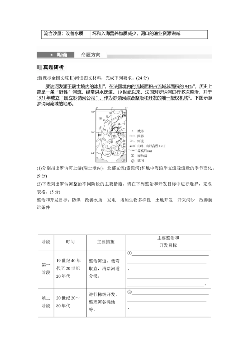 2024年高考地理一轮复习（新人教版）第3部分　第4章　课时65　流域内协调发展_9.2025地理总复习_2024年新高考资料_1.2024一轮复习_2024年高考地理一轮复习讲义（新人教版）