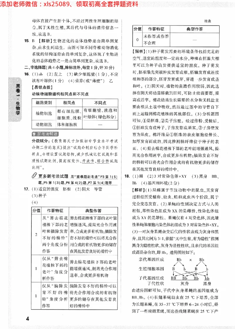 2025《万唯中考&bull;陕西黑白卷》生物黑卷答案_初中资料合集_万唯2025万唯中考《黑白卷-地生》多地版本（已更12省）_2025《万唯中考&bull;黑白卷》地生（陕西）