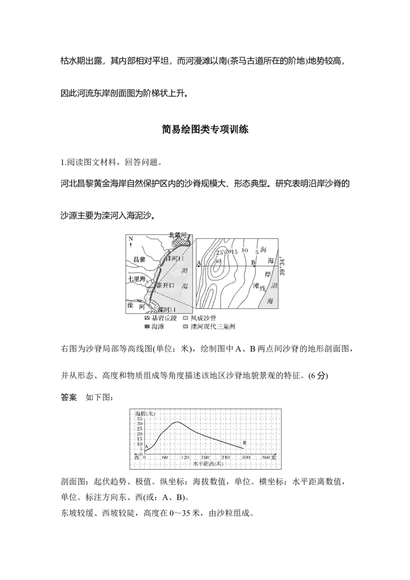 2025年高考地理综合题型高分策略题型七　简易绘图类综合题_9.2025地理总复习_2025年新高考资料_二轮复习_2025年高考地理考前增分特训