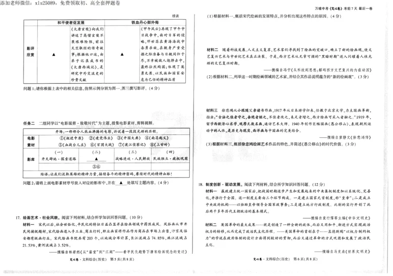 2025《万唯中考&bull;山西定心卷》历史_00_初中资料合集_万唯2025版万唯中考《定心卷》全国地方版实时更新（已更11省）_2025万唯中考《定心卷》7科（山西）