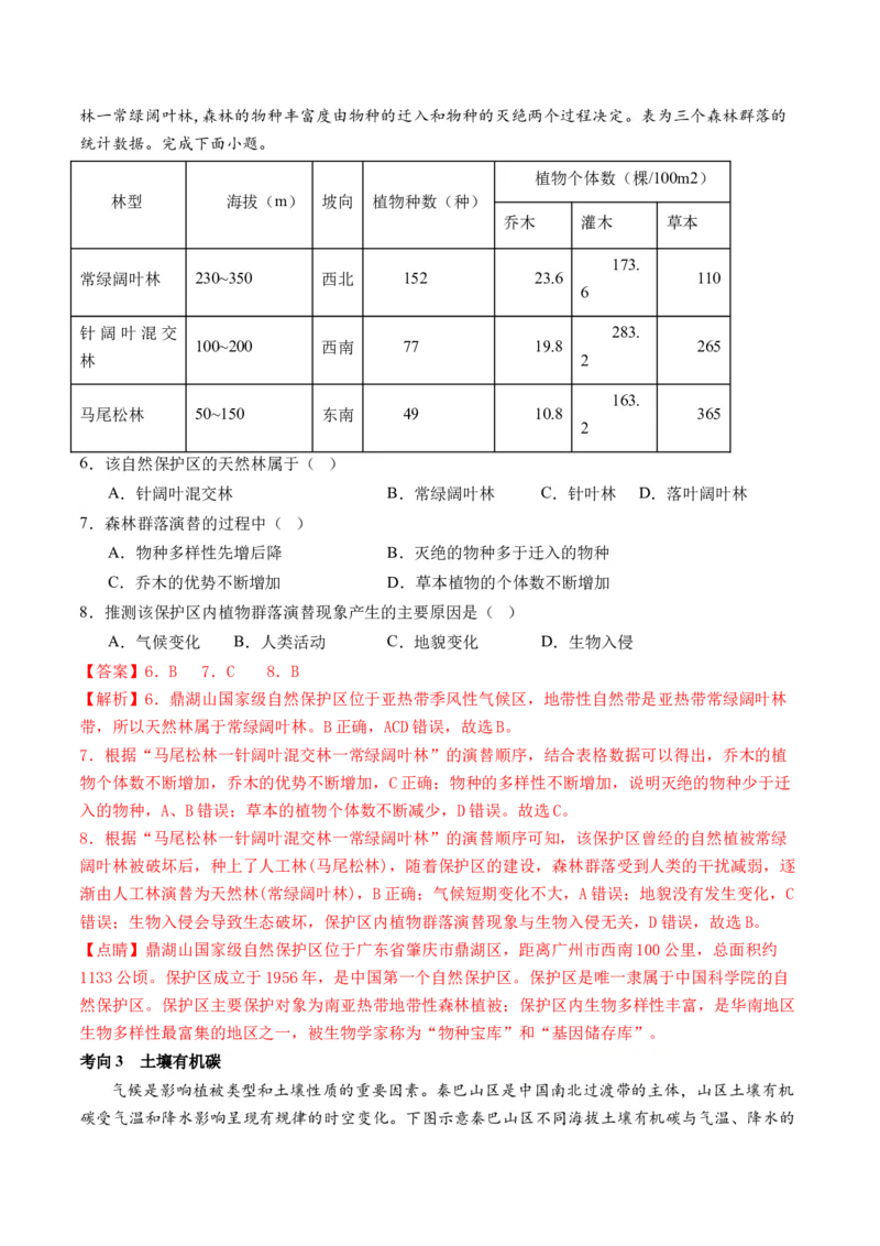 专题06自然地理环境的整体性与差异性（含生物与环境、冻土）（讲义）（解析版）_9.2025地理总复习_2024年新高考资料_2.2024二轮复习_2024年高考地理二轮复习讲练测（新教材新高考）
