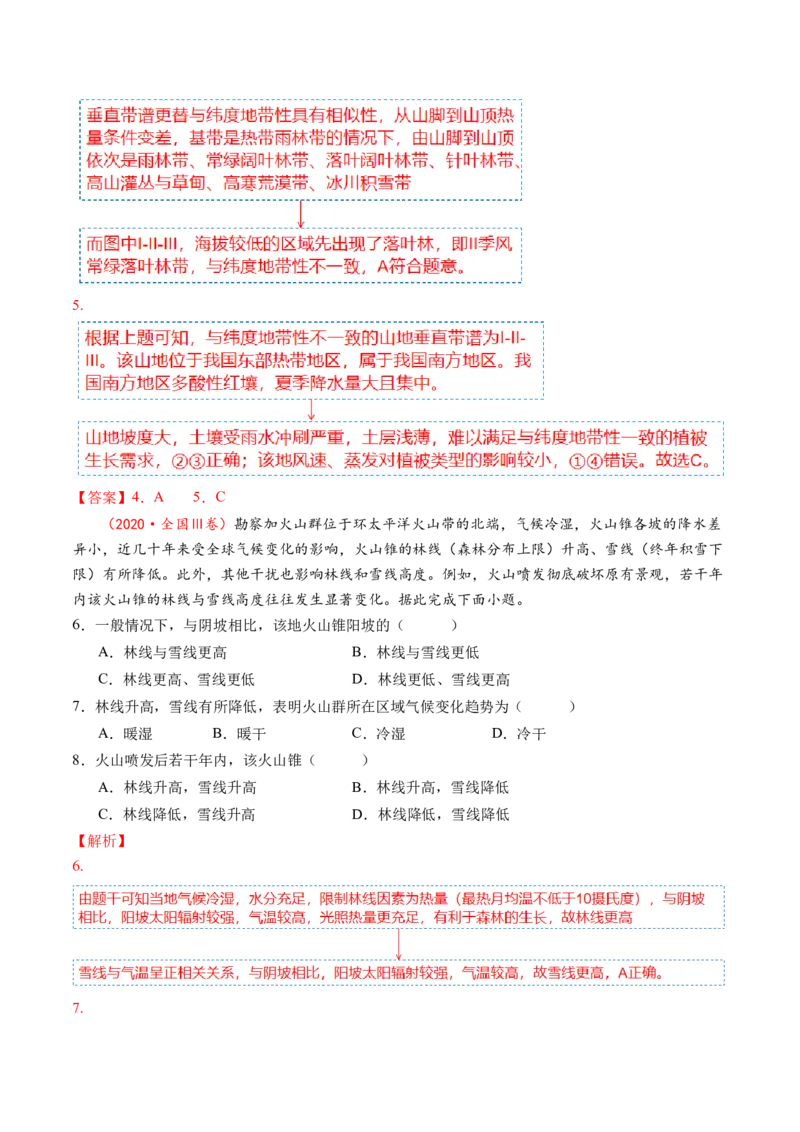 专题06自然地理环境的整体性与差异性（含生物与环境、冻土）（讲义）（解析版）_9.2025地理总复习_2024年新高考资料_2.2024二轮复习_2024年高考地理二轮复习讲练测（新教材新高考）