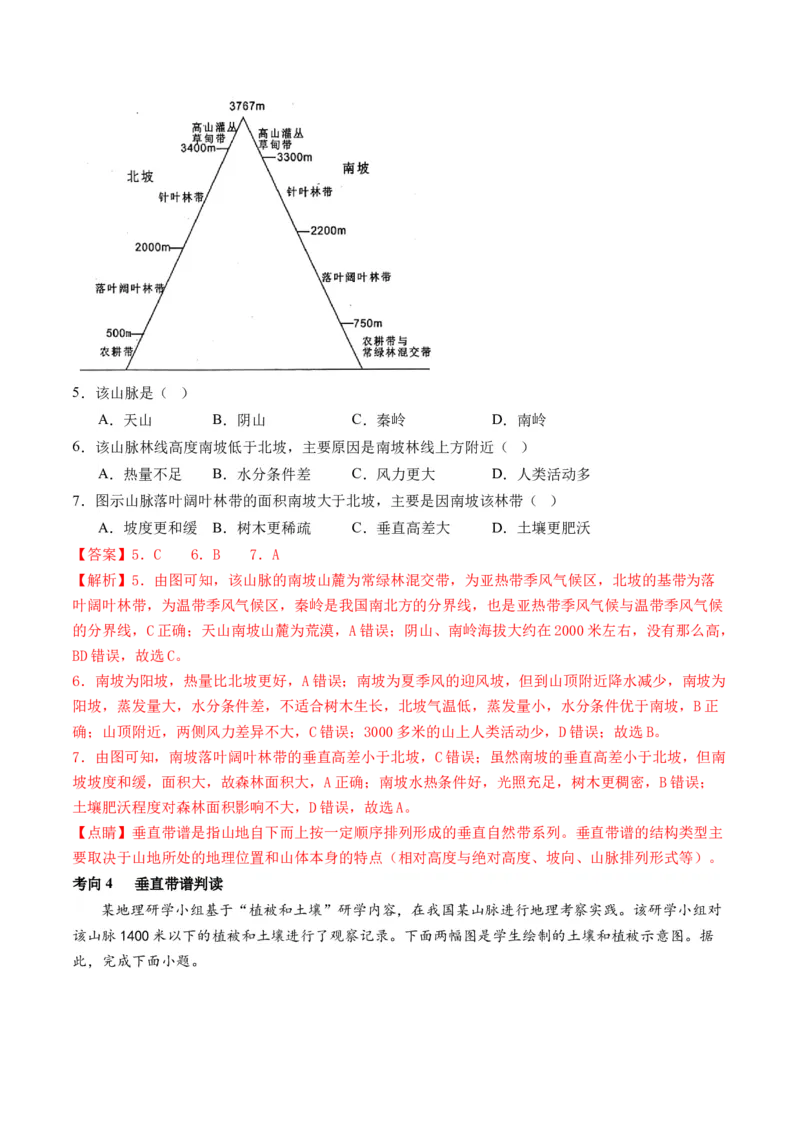 专题06自然地理环境的整体性与差异性（含生物与环境、冻土）（讲义）（解析版）_9.2025地理总复习_2024年新高考资料_2.2024二轮复习_2024年高考地理二轮复习讲练测（新教材新高考）