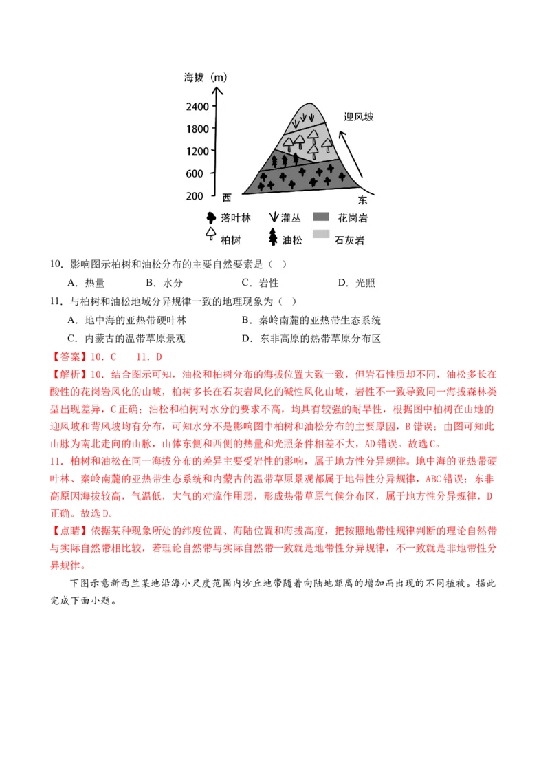 专题06自然地理环境的整体性与差异性（含生物与环境、冻土）（讲义）（解析版）_9.2025地理总复习_2024年新高考资料_2.2024二轮复习_2024年高考地理二轮复习讲练测（新教材新高考）