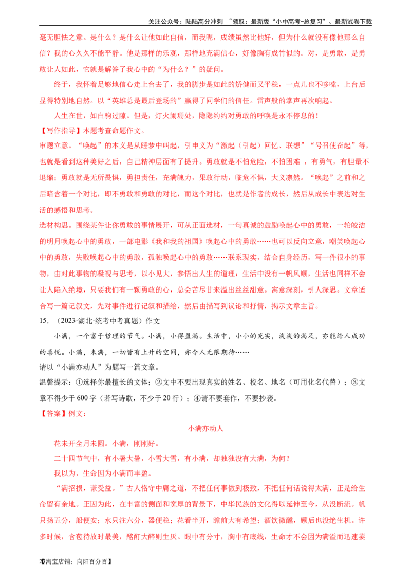 第43讲谋篇和布局（练习）-2024年中考语文一轮复习讲练测（全国通用）（解析版）_02中考总复习（2026版更新中）_01-语文-中考总复习_2024年中考资料_一轮复习_2024一轮复习课件+讲义+练习