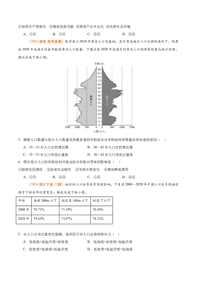 专题13+人口与地理环境（思维导图+3大知识点+4个能力拓展）-上好课2025年高考地理一轮复习知识清单_9.2025地理总复习_2025年新高考资料_一轮复习_2025年高考地理一轮复习知识清单
