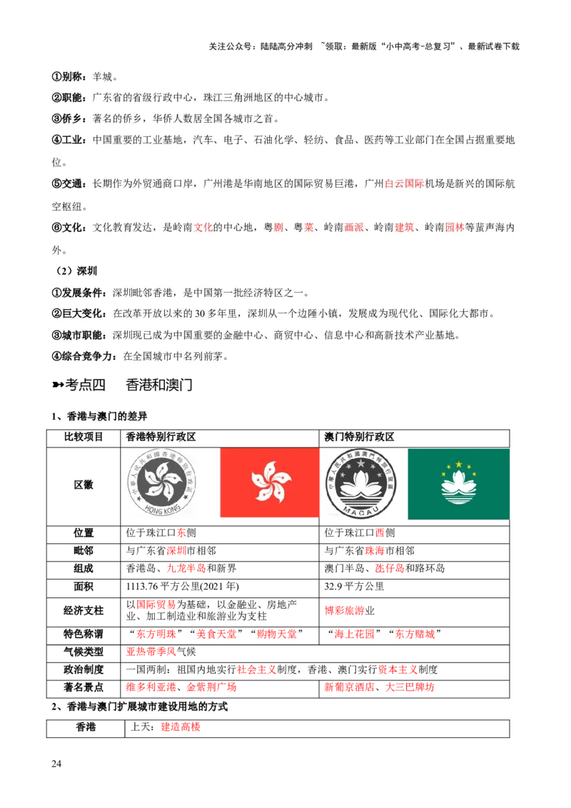阶段背记07中国地理分区（晨读晚默）（答案版）_02中考总复习（2026版更新中）_09-地理-中考总复习_2024年中考复习资料_一轮复习_❤2024年中考地理一轮复习讲练测（全国通用）_晨读晚默