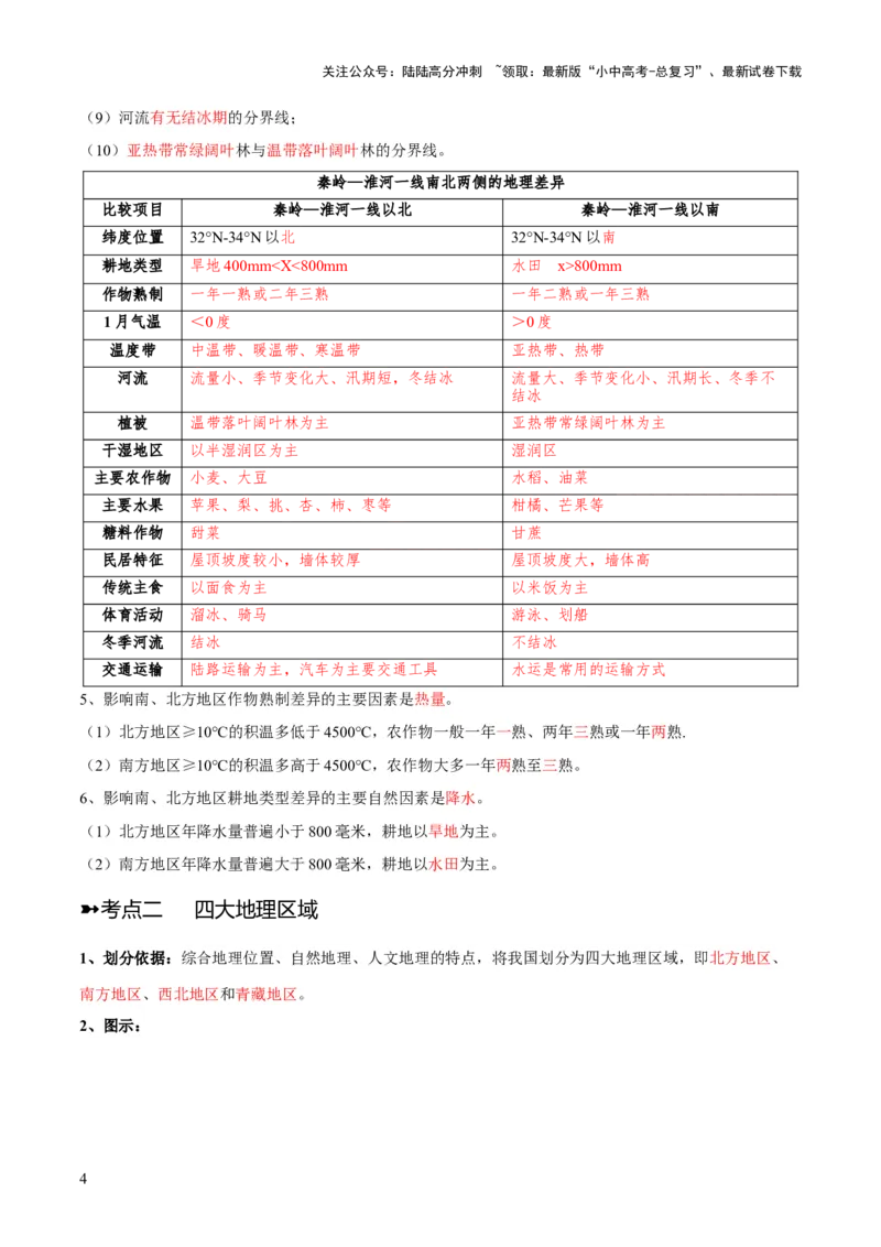 阶段背记07中国地理分区（晨读晚默）（答案版）_02中考总复习（2026版更新中）_09-地理-中考总复习_2024年中考复习资料_一轮复习_❤2024年中考地理一轮复习讲练测（全国通用）_晨读晚默