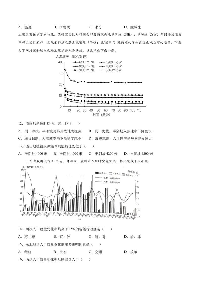 地理-2023年高考押题预测卷02（江苏卷）（考试版）_9.2025地理总复习_2023年新高考复习资料_42023年高考地理押题预测卷