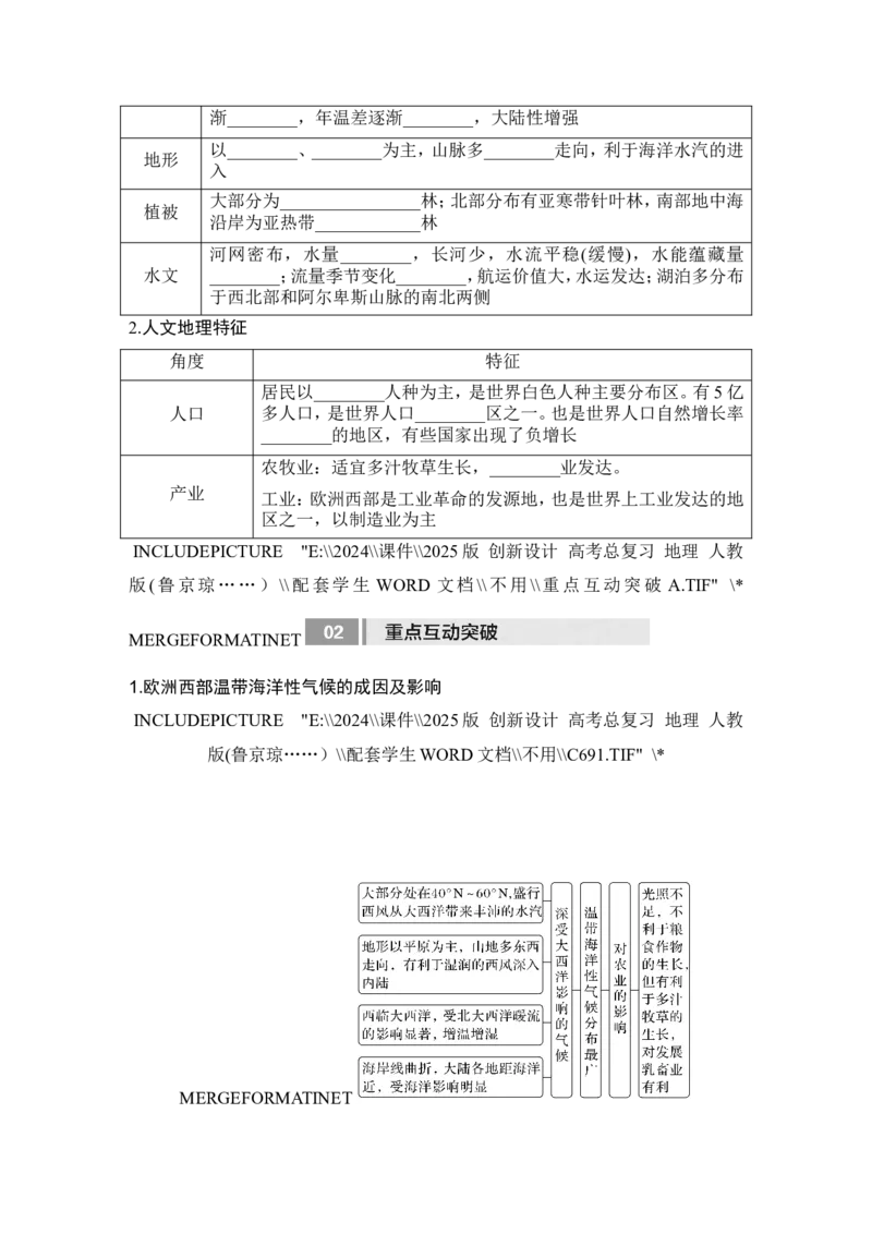 2025届高中地理一轮复习讲义：第五部分区域地理第二十一单元世界热点区域第83课时　非洲　欧洲西部　两极地区（学生版）_9.2025地理总复习_2025年新高考资料_一轮复习