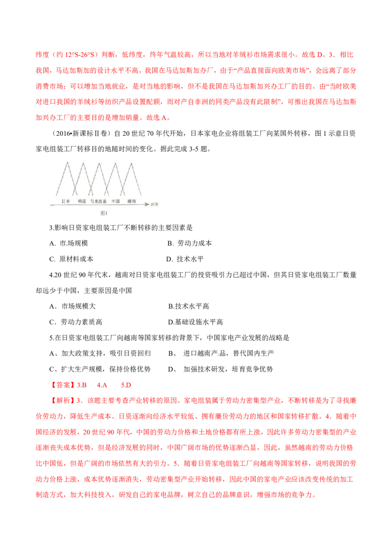 专题11工业与服务业（解析版）_9.2025地理总复习_2023年新高考复习资料_专项复习_十年高考真题地理分项解析_十年高考真题地理分项解析（第7-12专题）
