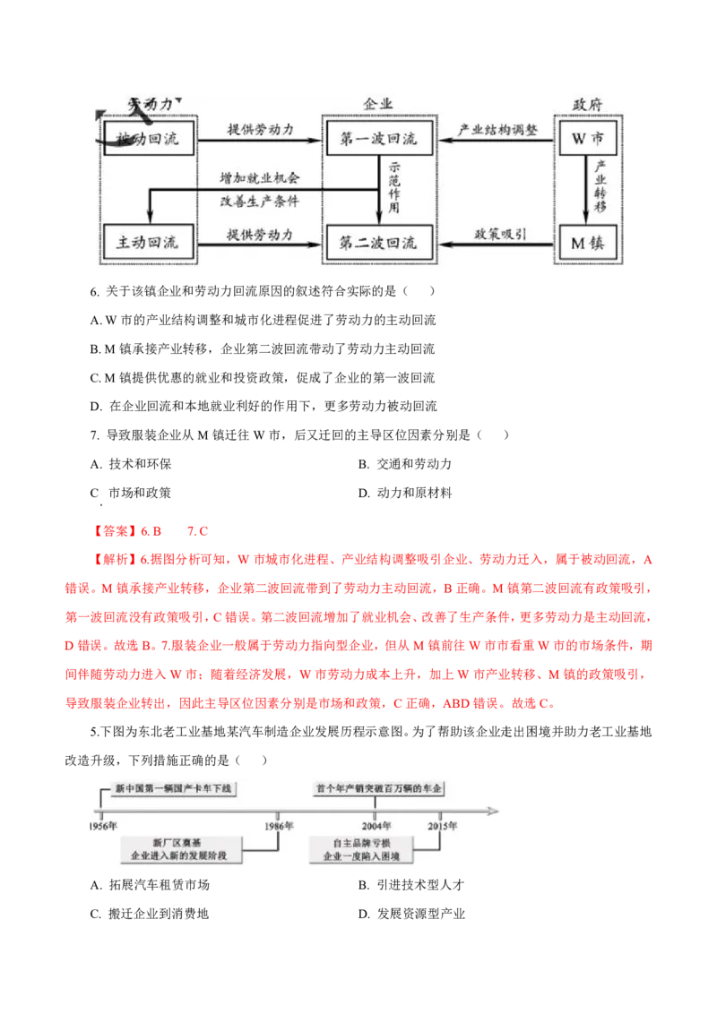 专题11工业与服务业（解析版）_9.2025地理总复习_2023年新高考复习资料_专项复习_十年高考真题地理分项解析_十年高考真题地理分项解析（第7-12专题）