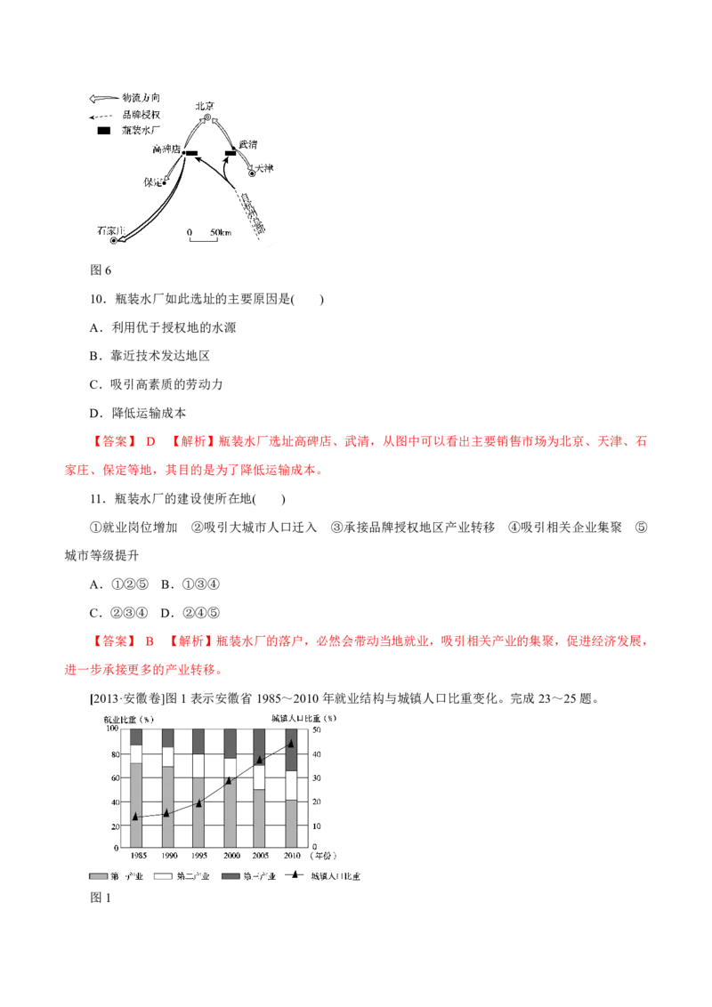 专题11工业与服务业（解析版）_9.2025地理总复习_2023年新高考复习资料_专项复习_十年高考真题地理分项解析_十年高考真题地理分项解析（第7-12专题）