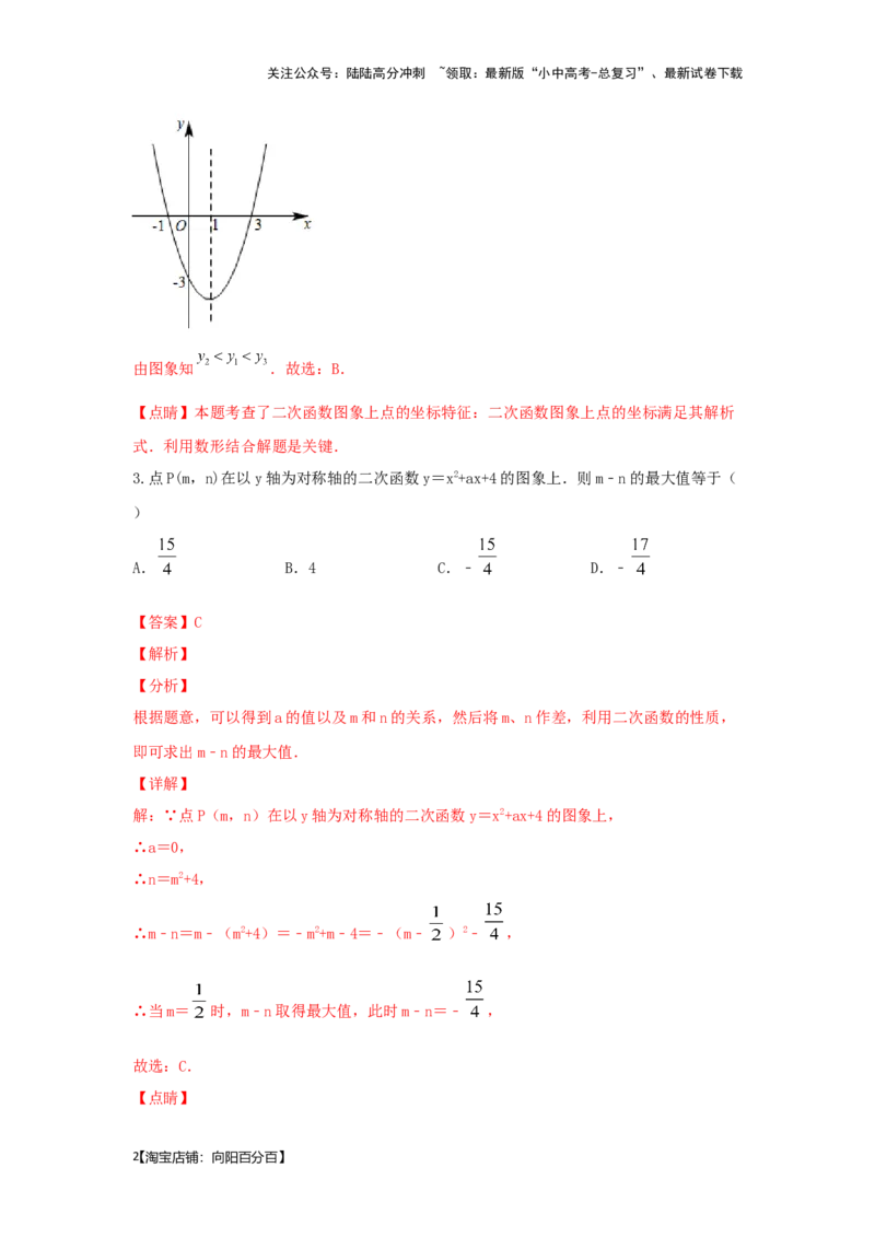 第6讲二次函数的图象与性质（题型突破+专题精练）（解析版）_02中考总复习（2026版更新中）_02-数学-中考总复习_2024年中考复习资料_一轮复习资料_第三章函数_题型突破+专题精练
