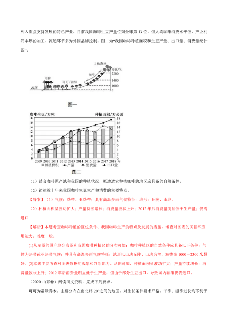 专题10农业（解析版）_9.2025地理总复习_2023年新高考复习资料_专项复习_十年高考真题地理分项解析_十年高考真题地理分项解析（第7-12专题）