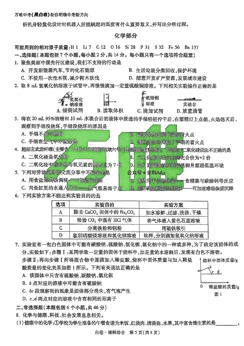 2025《万唯中考&bull;贵州黑白卷》理综白卷_初中资料合集_2025《万唯中考&bull;黑白卷》多地方版（更30省）_2025《万唯中考&bull;黑白卷》5科全套（贵州）