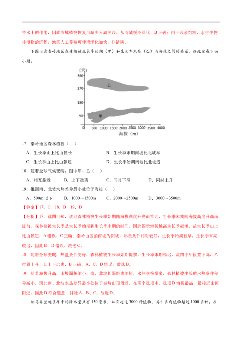 专题16自然环境的整体性与差异性-2023年高考地理一轮复习小题多维练（解析版）_9.2025地理总复习_2023年新高考复习资料_一轮复习_2023年高考地理一轮复习小题多维练（新高考专用）