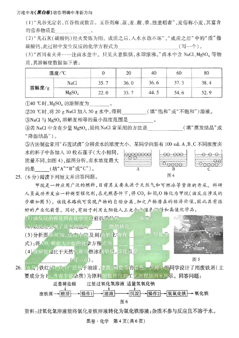 黑卷-化学-A4_初中资料合集_2025《万唯中考&bull;黑白卷》多地方版（更30省）_2025《万唯中考&bull;黑白卷》7科全套（广西）