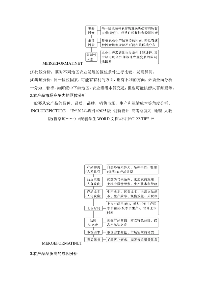 2025届高中地理一轮复习讲义：第二部分人文地理第十二单元产业区位因素第51课时　农业区位因素（学生版）_9.2025地理总复习_2025年新高考资料_一轮复习