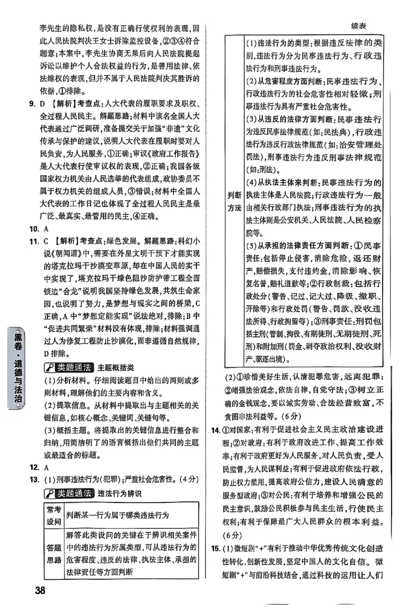 2025《万唯中考&bull;山西黑白卷》道法黑卷答案_初中资料合集_2025《万唯中考&bull;黑白卷》多地方版（更30省）_2025《万唯中考&bull;山西黑白卷》7科