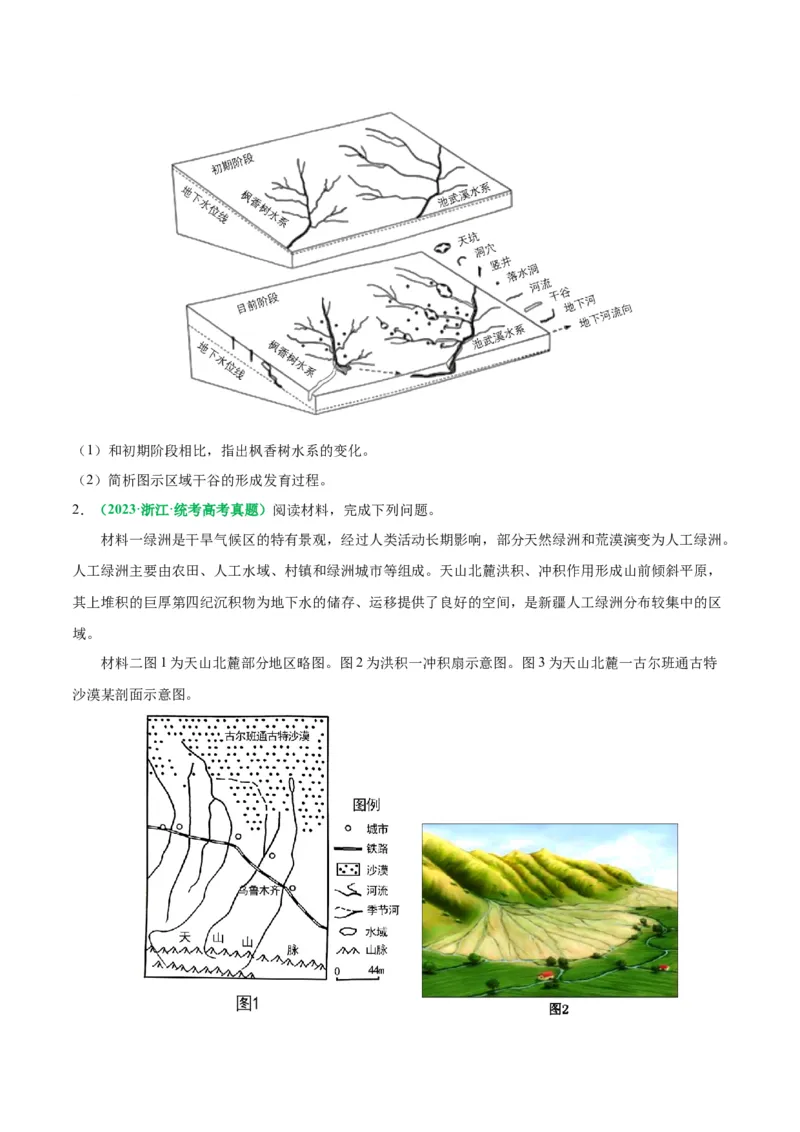 专题12地质地貌的&ldquo;格局&rdquo;与&ldquo;过程&rdquo;(解析版)_9.2025地理总复习_2024年新高考资料_2.2024二轮复习_2024年高考地理二轮热点题型归纳与变式演练（新高考通用）
