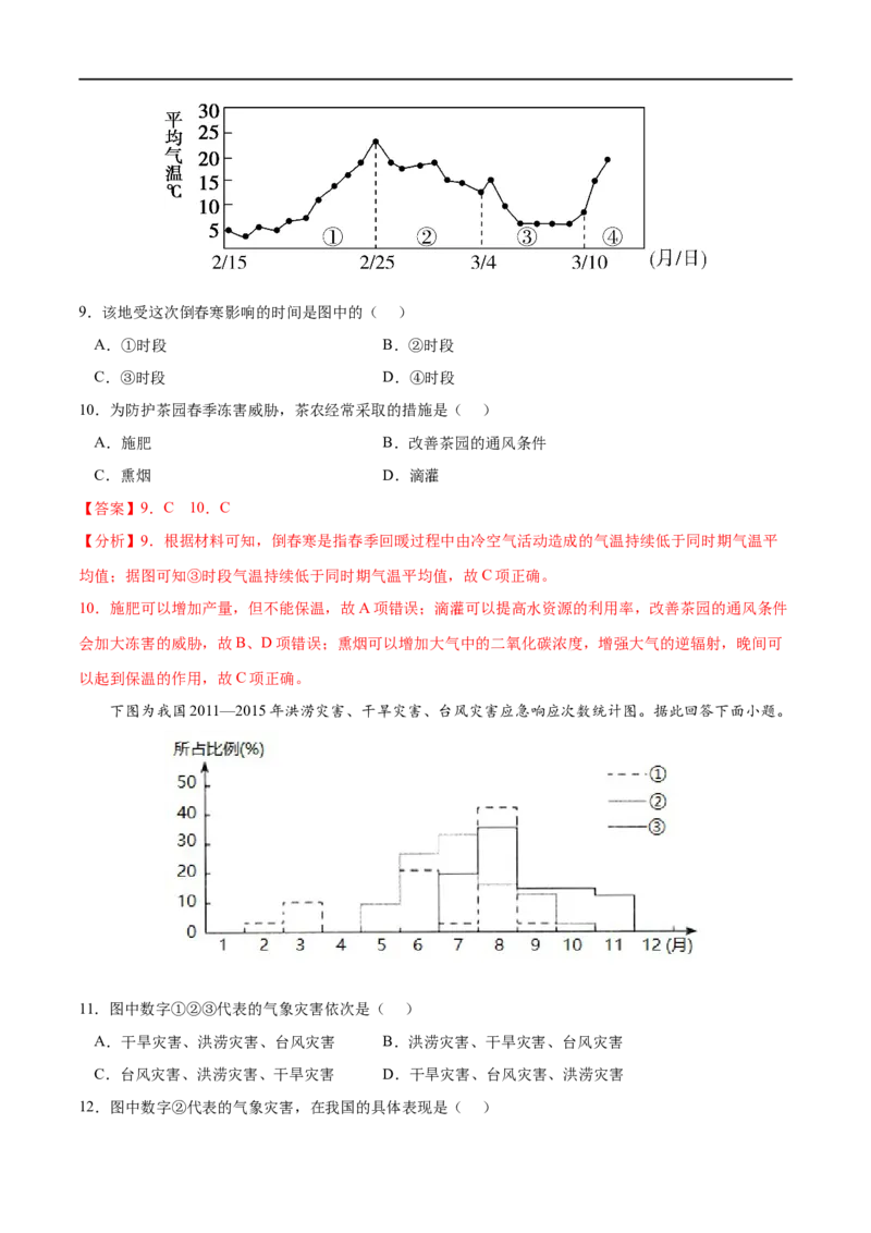 专题06自然灾害-2023年高考地理一轮复习小题多维练（解析版）_9.2025地理总复习_2023年新高考复习资料_一轮复习_2023年高考地理一轮复习小题多维练（新高考专用）_自然灾害