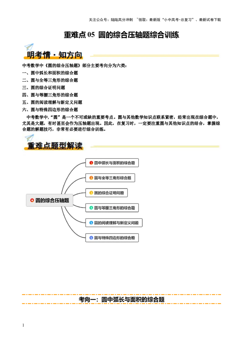 重难点05圆的综合压轴题综合训练（6大题型+高分技法+限时提升练）（解析版）_02中考总复习（2026版更新中）_02-数学-中考总复习_2025中考复习资料_2025年中考数学二轮重点专题专练