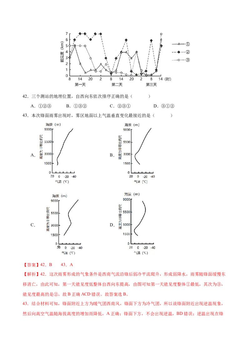 专题4地球上的大气（练习）（解析版）_9.2025地理总复习_2024年新高考资料_3.2024专项复习_备战2024年高考地理总复习专题考点+微专题集成讲练辑