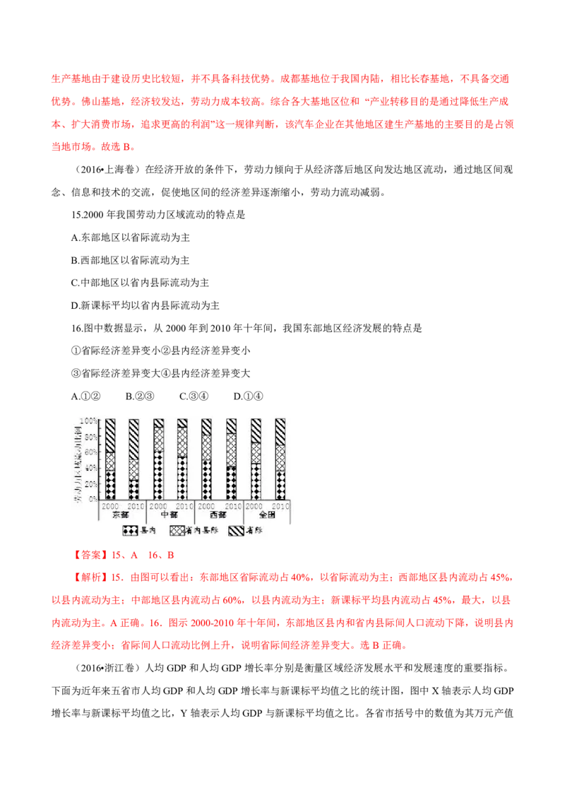专题13区域可持续发展与地理信息技术解析版_9.2025地理总复习_2023年新高考复习资料_专项复习_十年高考真题地理分项解析_十年高考真题地理分项解析（第13-17专题）
