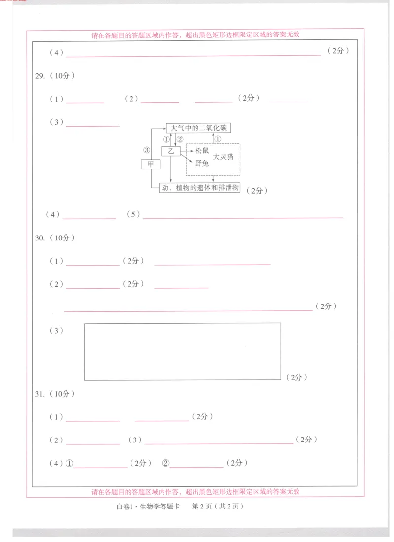 生地白1答题卡_初中资料合集_万唯2025万唯中考《黑白卷-地生》多地版本（已更12省）_2025《万唯中考&bull;黑白卷》地生（湖南）