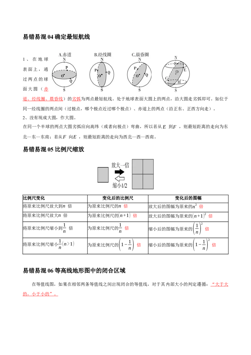 专题01地球与地图-口袋书2024年高考地理一轮复习知识清单_9.2025地理总复习_2024年新高考资料_1.2024一轮复习_2024年高考地理一轮复习知识清单