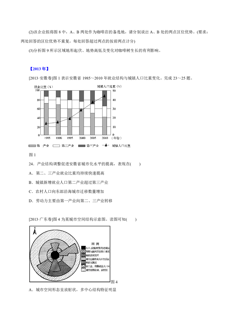 专题09城市（原卷版）_9.2025地理总复习_2023年新高考复习资料_专项复习_十年高考真题地理分项解析_十年高考真题地理分项解析（第7-12专题）