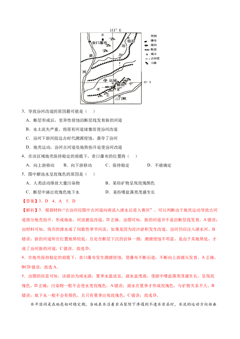 地理微考点：瀑布-备战2023年高考总复习地理微考点狙击与专项突破_9.2025地理总复习_2023年新高考复习资料_专项复习_备战2023年高考地理总复习微考点狙击与专项测练_先导辑