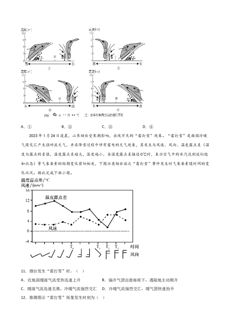 单元提升卷03地球上的大气-2024年高考地理一轮复习考点通关卷（新高考通用）（原卷版）_9.2025地理总复习_2024年新高考资料_1.2024一轮复习