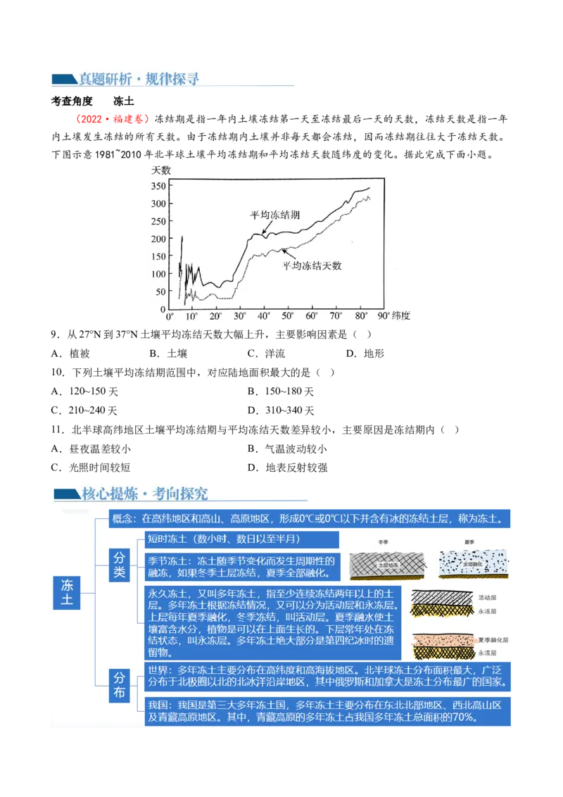 专题06自然地理环境的整体性与差异性（含生物与环境、冻土）（讲义）（原卷版）_9.2025地理总复习_2024年新高考资料_2.2024二轮复习_2024年高考地理二轮复习讲练测（新教材新高考）