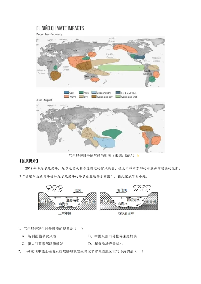 地理微考点：沃克环流vs厄尔尼诺vs拉尼娜现象-备战2023年高考总复习地理微考点狙击与专项突破_9.2025地理总复习_2023年新高考复习资料_专项复习_先导辑