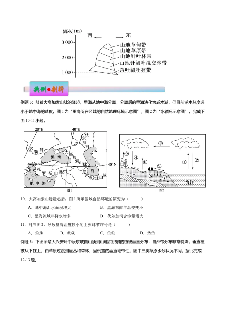 专题7自然地理环境的整体性和差异性（讲义）（原卷版）_9.2025地理总复习_2024年新高考资料_3.2024专项复习_备战2024年高考地理总复习专题考点+微专题集成讲练辑