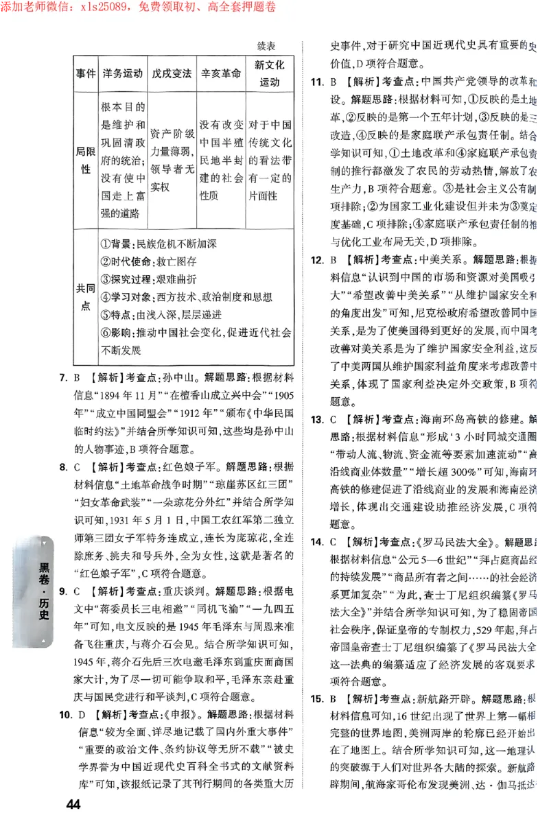 2025《万唯中考&bull;海南黑白卷》黑白卷答案_初中资料合集_2025《万唯中考&bull;黑白卷》多地方版（更30省）_2025《万唯中考&bull;黑白卷》7科全套（海南）