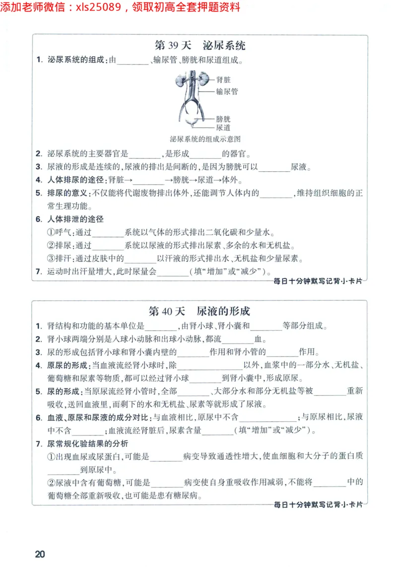 2025版《WW中考黑白卷》（FJ专版）生地预订礼-60天高频考点默写（生物学）_初中资料合集_万唯2025万唯中考《黑白卷-地生》多地版本（已更12省）_2025版《WW中考黑白卷》（FJ专版）生地