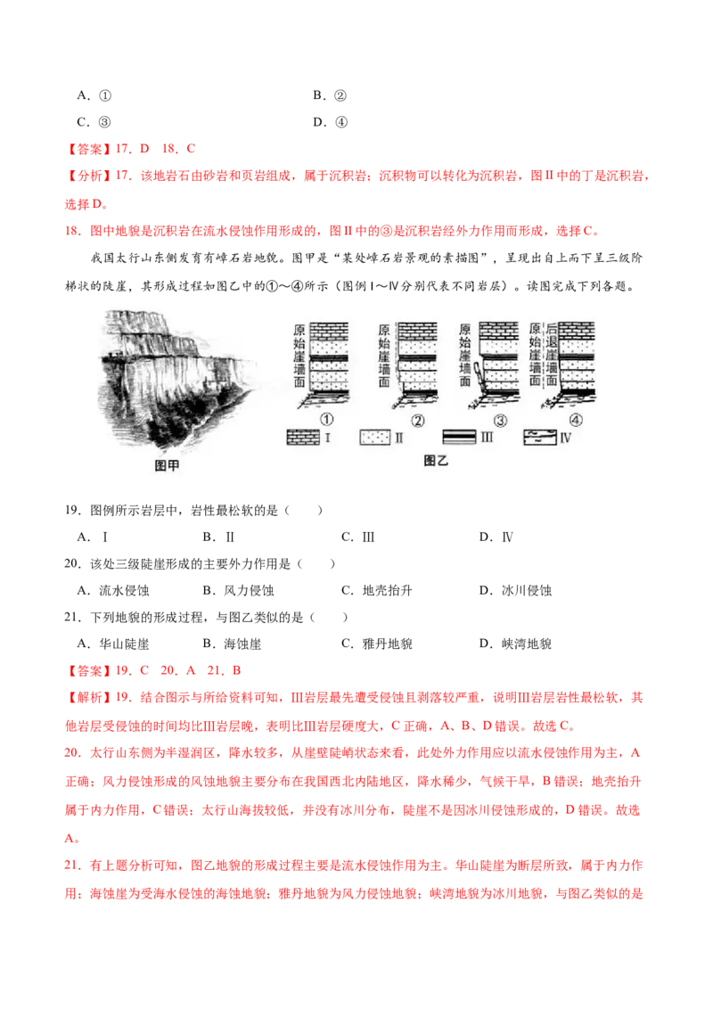 地理微考点：嶂石岩地貌的形成过程-备战2023年高考总复习地理微考点狙击与专项突破_9.2025地理总复习_2023年新高考复习资料_专项复习_备战2023年高考地理总复习微考点狙击与专项测练