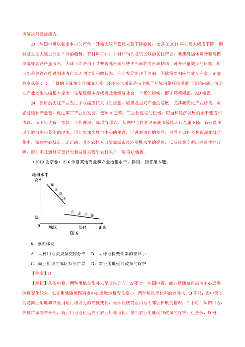 专题09城市（解析版）_9.2025地理总复习_2023年新高考复习资料_专项复习_十年高考真题地理分项解析_十年高考真题地理分项解析（第7-12专题）
