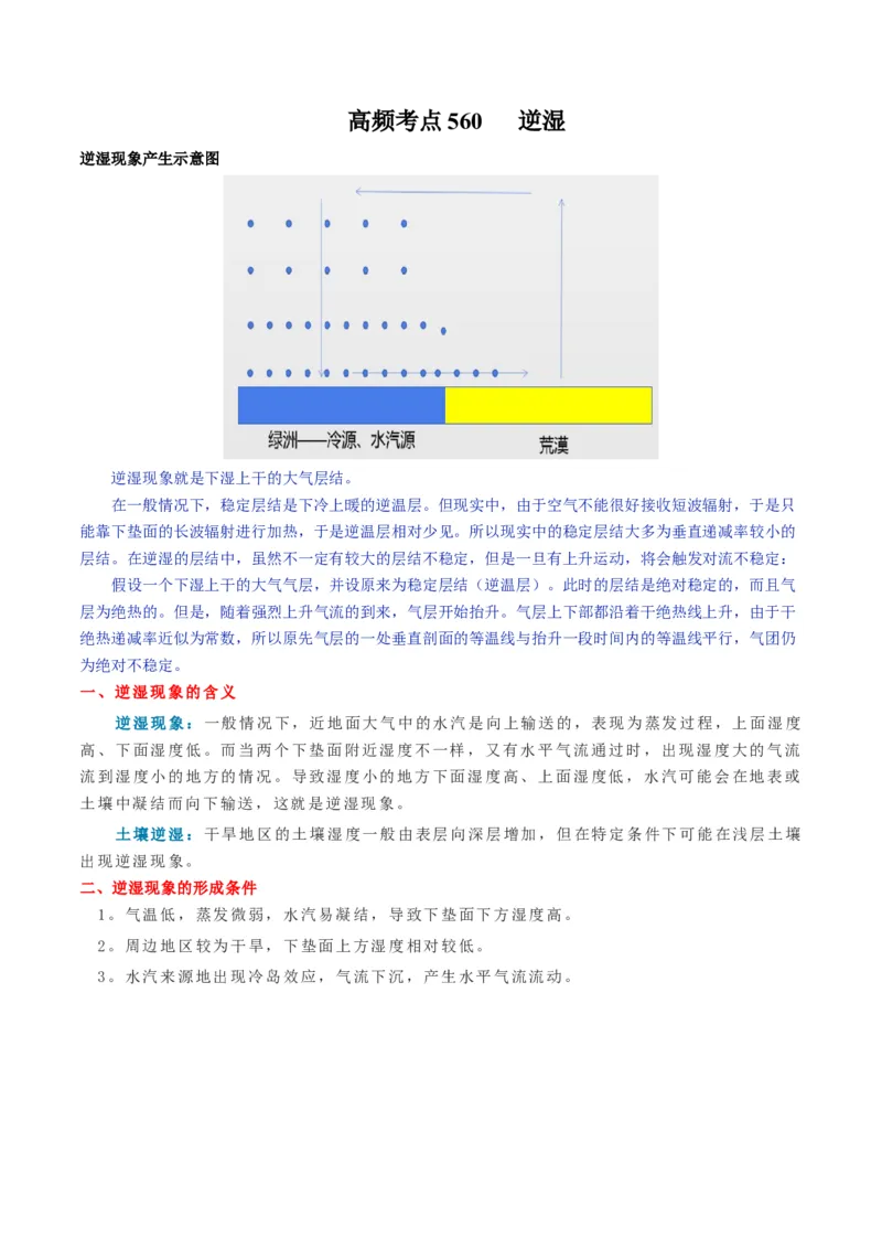 地理微考点：逆湿+-备战2023年高考总复习地理微考点狙击与专项突破_9.2025地理总复习_2023年新高考复习资料_专项复习_备战2023年高考地理总复习微考点狙击与专项测练_先导辑