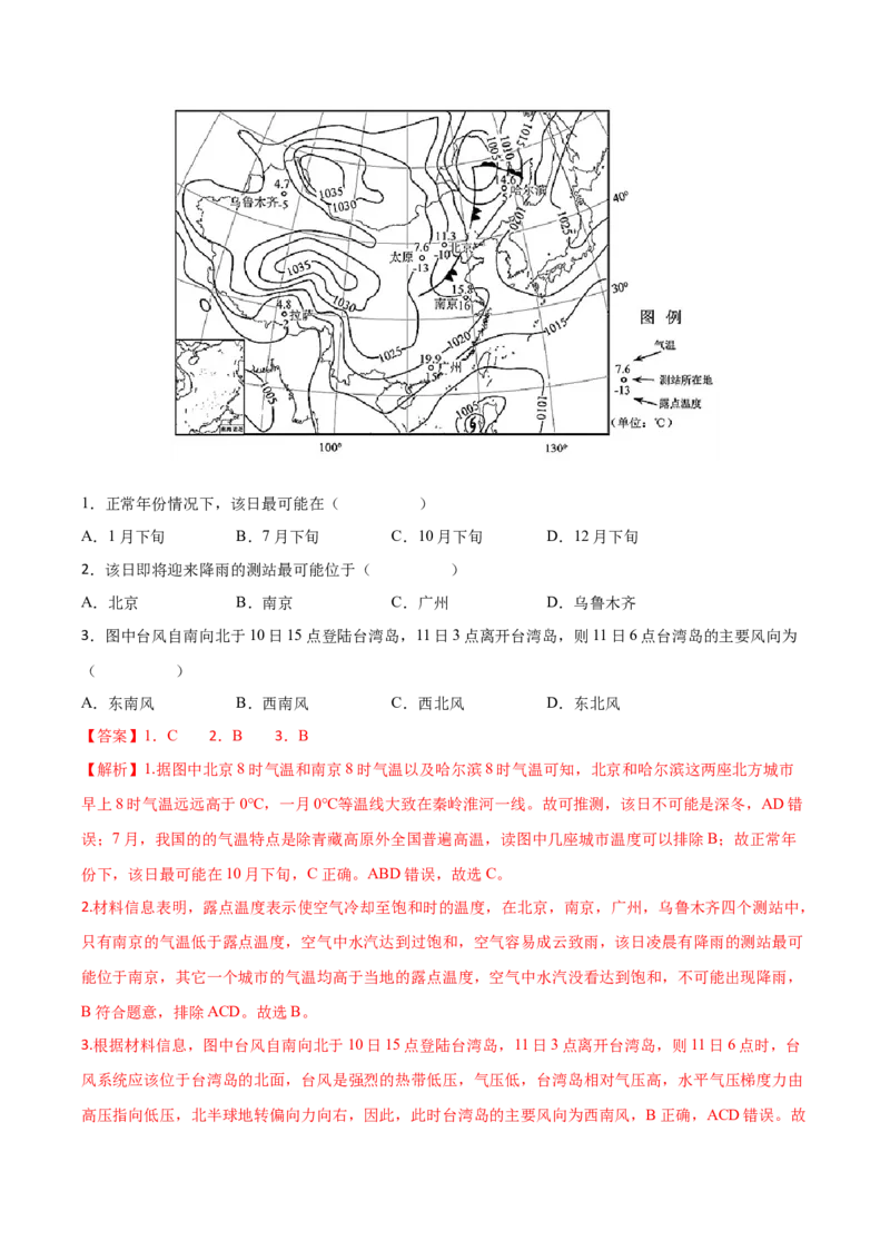 专题05大气运动-备战2023年高考地理一轮复习精讲精练（解析版）_9.2025地理总复习_赠品通用版（老高考）复习资料_一轮复习_备战2023年高考地理一轮复习精讲精练