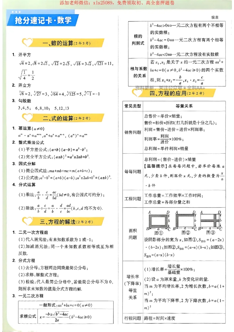 2025《万唯中考&bull;广西定心卷》抢分速记卡_初中资料合集_万唯2025版万唯中考《定心卷》全国地方版实时更新（已更11省）_2025万唯中考《定心卷》7科（广西）