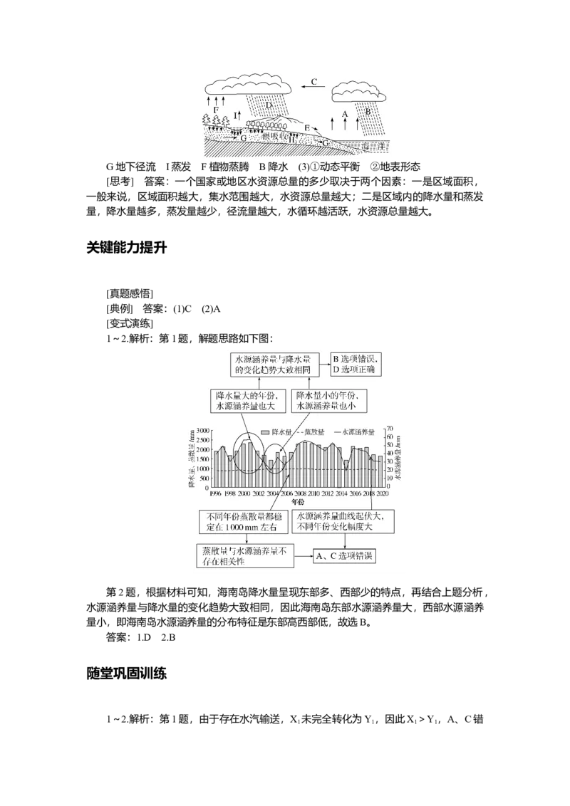 2025届高中地理人教版一轮复习第22课时导学案：水循环_9.2025地理总复习_2025年新高考资料_一轮复习_人教版2025届高中地理一轮复习知识梳理(课件+导学案+练习)