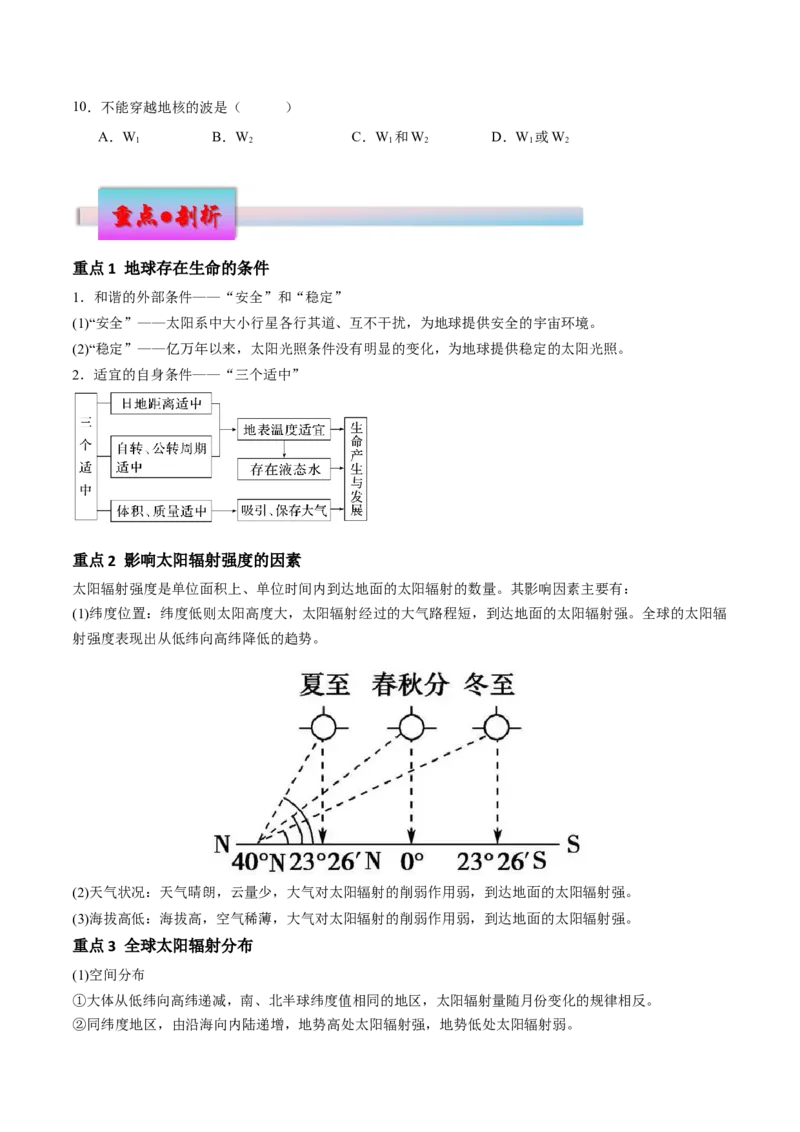 专题二宇宙中的地球（讲义）（原卷版）_9.2025地理总复习_2024年新高考资料_3.2024专项复习_备战2024年高考地理总复习专题考点+微专题集成讲练辑