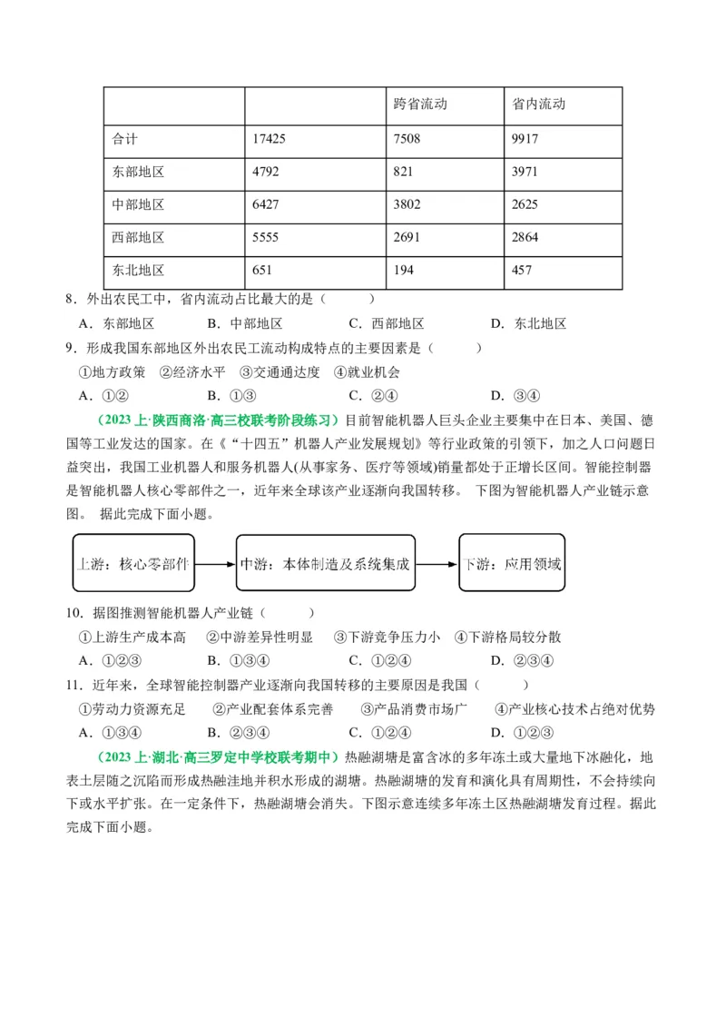 专题05&ldquo;组合排序类&rdquo;选择题答题技巧（原卷版）_9.2025地理总复习_2024年新高考资料_2.2024二轮复习_2024年高考地理二轮热点题型归纳与变式演练（新高考通用）